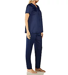 Coloratura Vintage Short Sleeve Pajama Set Navy Blue S