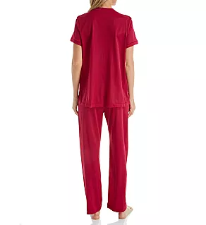 Coloratura Vintage Short Sleeve Pajama Set Sangria S