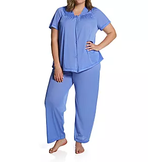 Plus Coloratura Vintage Short Sleeve Pajama Set Victory Violet 1X