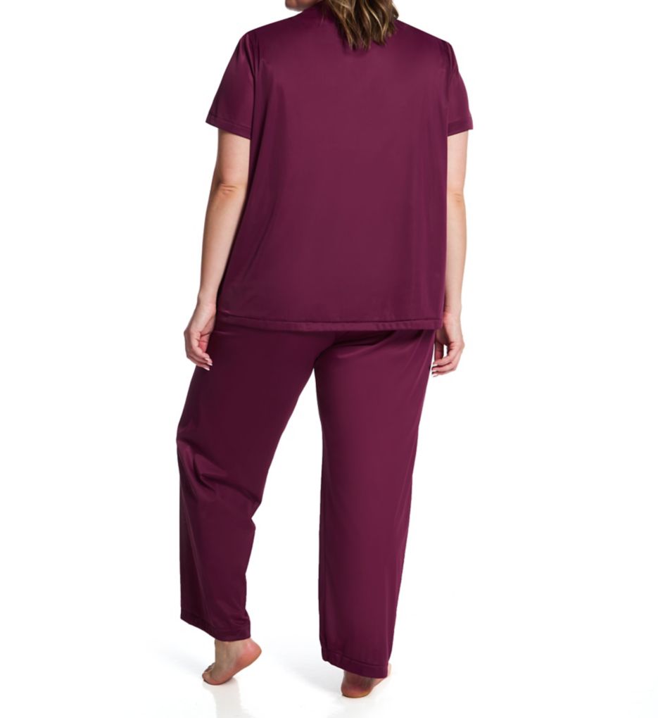Exquisite Form Plus Coloratura Vintage Short Sleeve Pajama Set Amaranth 1X  - Image 2