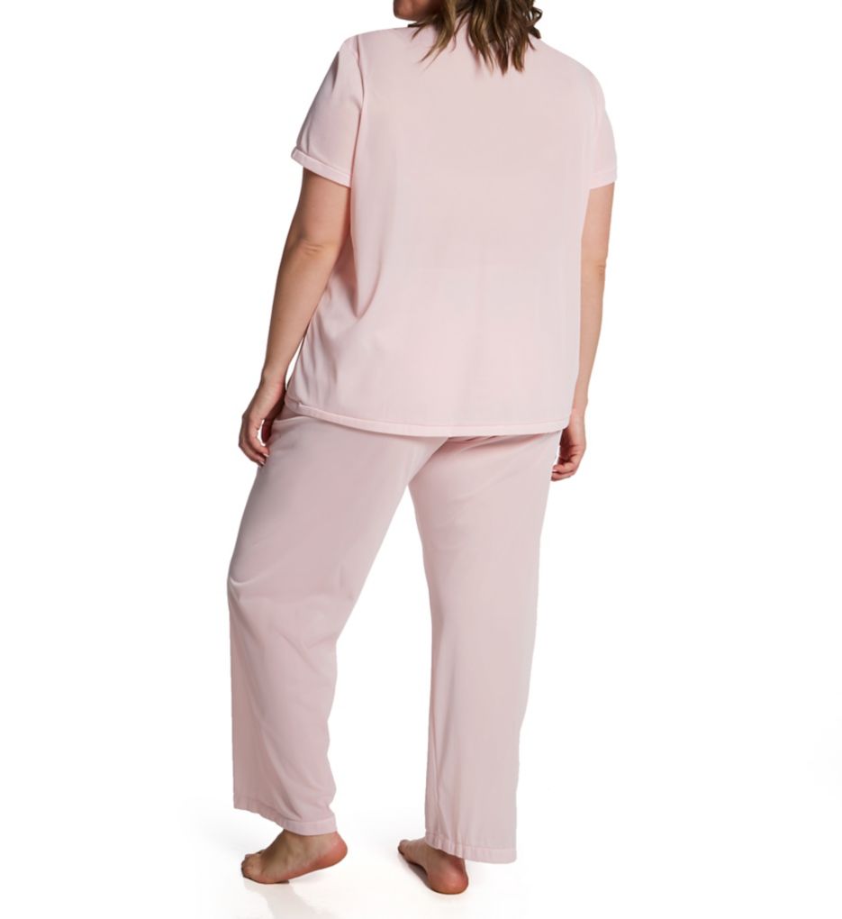Exquisite Form Plus Coloratura Vintage Short Sleeve Pajama Set Pink Champange 1X  - Image 2