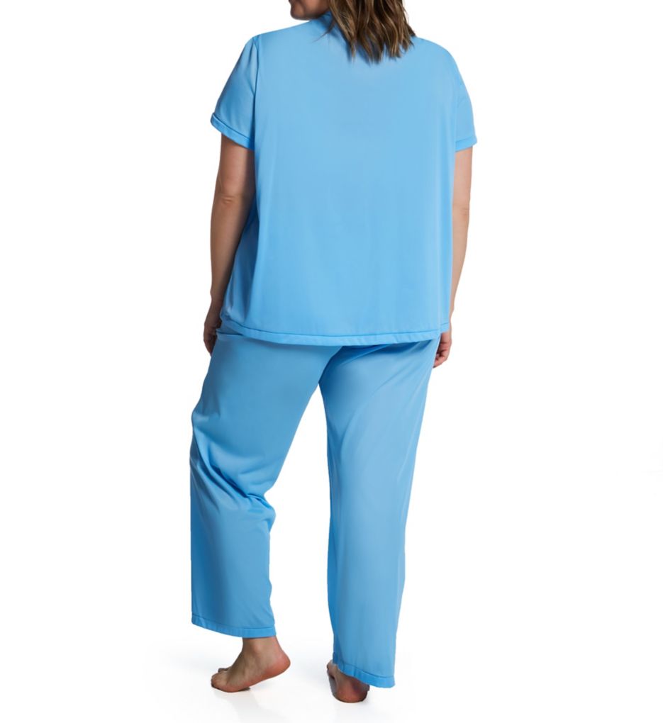 Exquisite Form Plus Coloratura Vintage Short Sleeve Pajama Set Purity Blue 3X  - Image 2