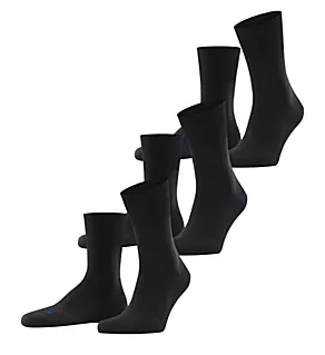 Running Plush Sole Sock - 3 Pack Black M