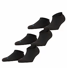 Cool Kick Plush Sole Sneaker Sock 3-Pack Black S