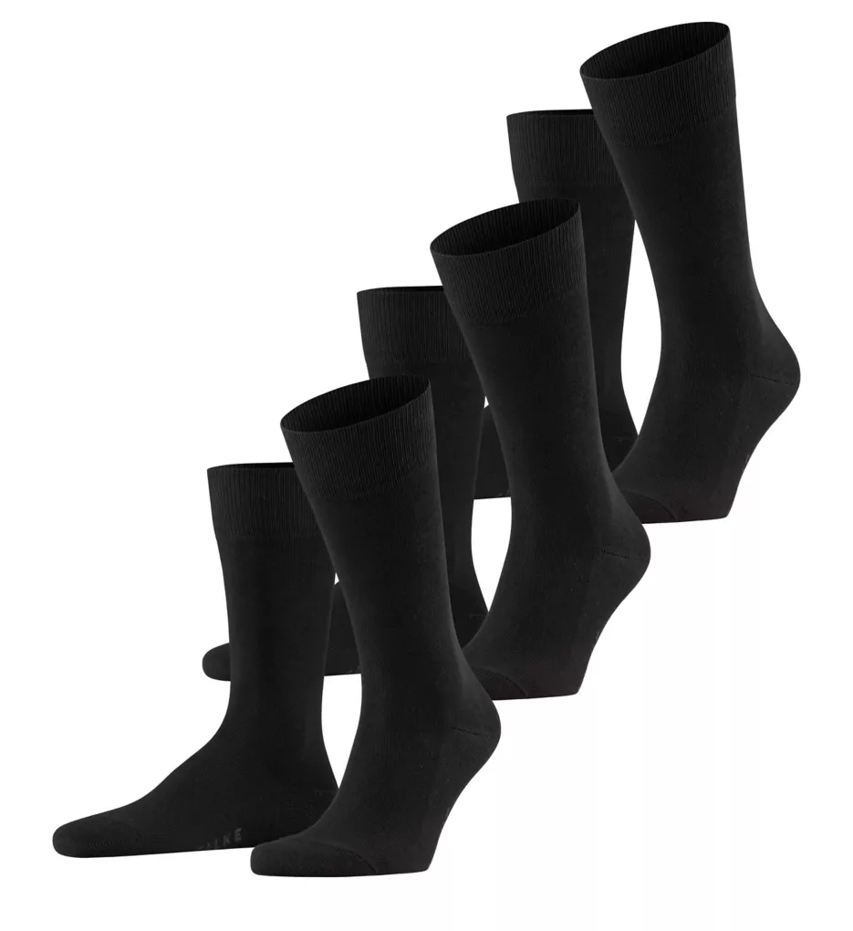 Family Sustainable Cotton Sock - 3 Pack Black S