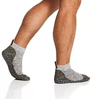 Lodge Homepad Slipper Sock w/ Anti Slip Sole Light Grey Melange M