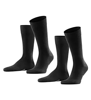 Happy Crew Sock - 2 Pack BLK L