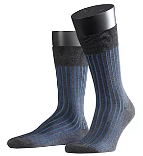 Shadow Cotton Ribbed Sock AthrBl L