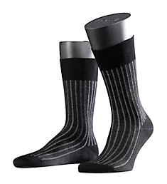 Shadow Cotton Ribbed Sock BlkGy1 M