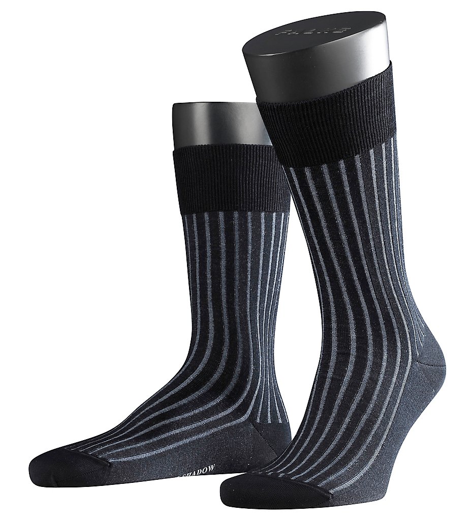 Falke 14648 Shadow Mercerized Cotton Ribbed Sock (Dark Navy)