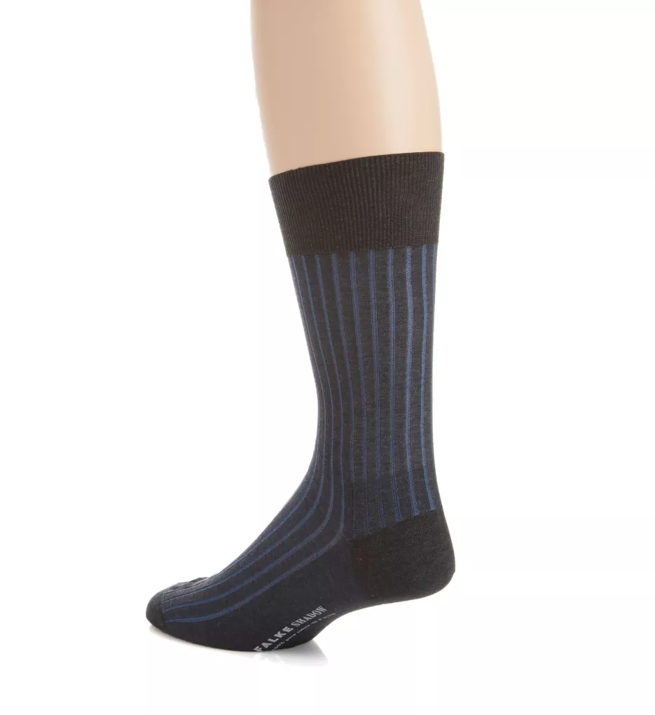 Shadow Cotton Ribbed Sock BlkGy1 M