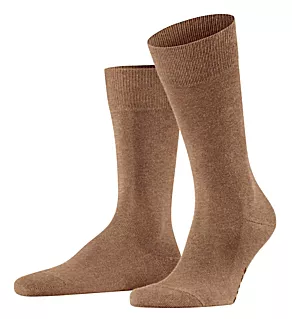 Family Sustainable Cotton Blend Crew Sock Nutmeg Melange L