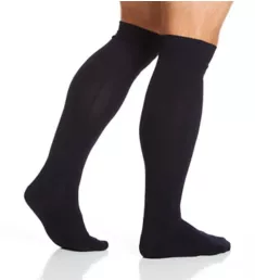 Lhasa Cashmere Blend Ribbed Knee High Socks Dark Navy S