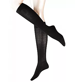 Family Cotton Knee High Socks Black S/M
