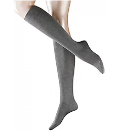 Family Cotton Knee High Socks Light Grey S/M
