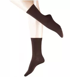 Family Stretch Cotton Crew Socks Dark Brown S/M