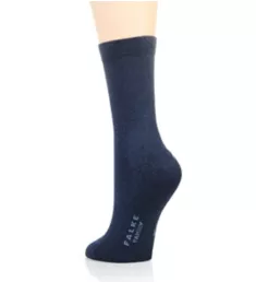 Family Stretch Cotton Crew Socks Navy Melange S/M