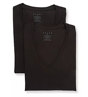 Daily Egyptian Cotton Deep V-Neck T-Shirt - 2 Pack BLK 3XL