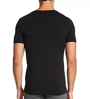 Daily Egyptian Cotton Deep V-Neck T-Shirt - 2 Pack BLK 3XL