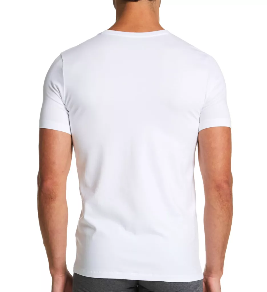 Daily Egyptian Cotton Deep V-Neck T-Shirt - 2 Pack WHT 3XL