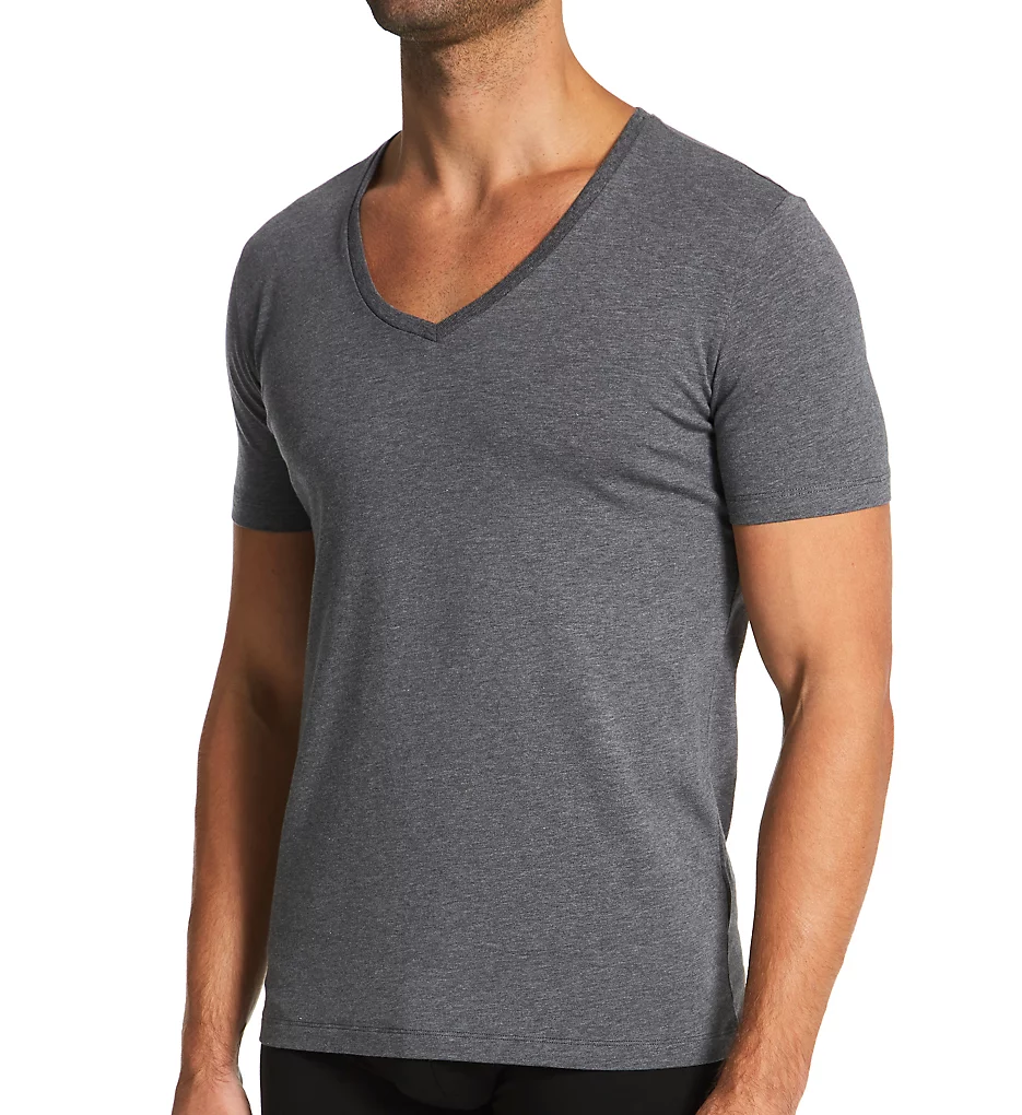 Daily Egyptian Cotton Deep V-Neck T-Shirt - 2 Pack