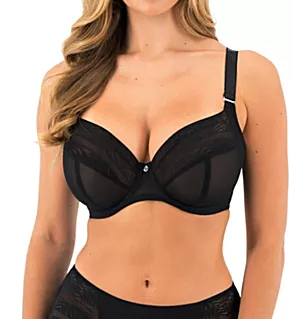 Devote Underwire Side Support Plunge Bra Black 40FF