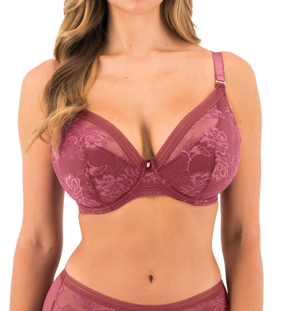 Fantasie Women's Fusion Lace Underwire Padded Plunge Bra in Pink | Size 36D | HerRoom.com