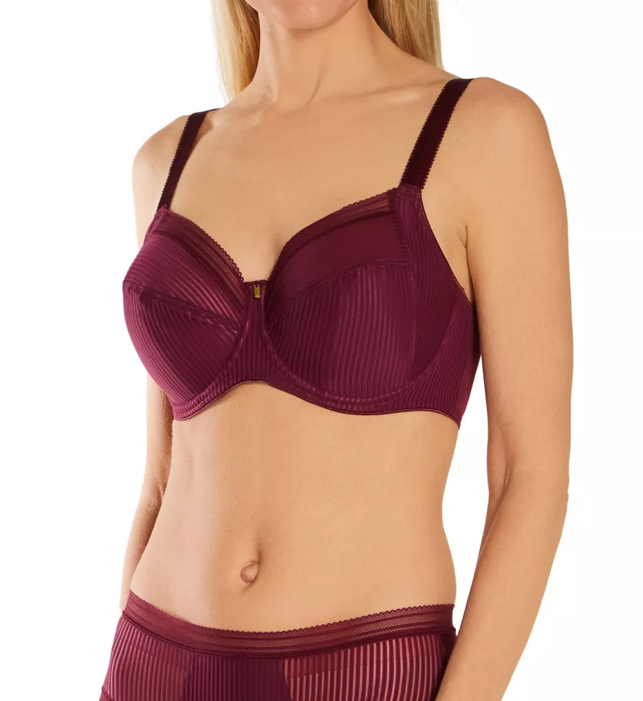 Fusion Underwire Full Cup Side Support Bra Black Cherry 30D