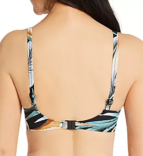 Bamboo Grove Underwire Gathered Full Cup Swim Top Jet 32D