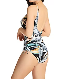 Bamboo Grove Underwire V-Neck One Piece Swimsuit Jet 34D