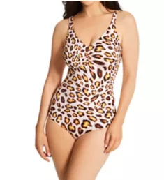 Kabini Oasis Underwire V-Neck One Piece Swimsuit Leopard 34D