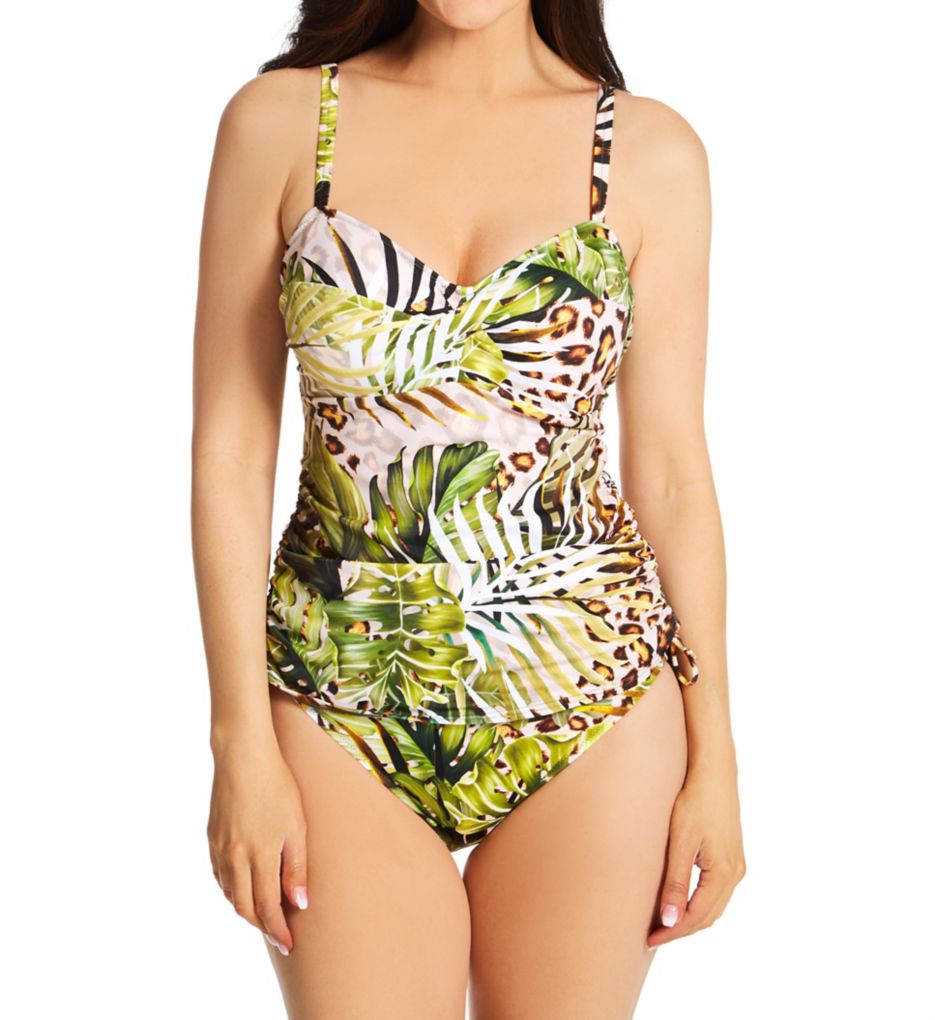 Kabini Oasis Twist Front Tankini Swim Top-cs1