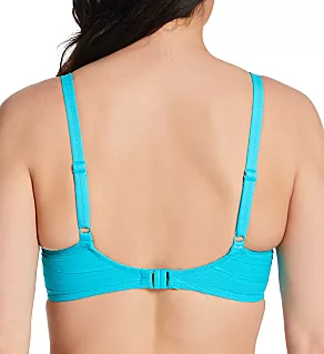 Beach Waves Underwire Gathered Full Cup Swim Top Blue Bird 30D