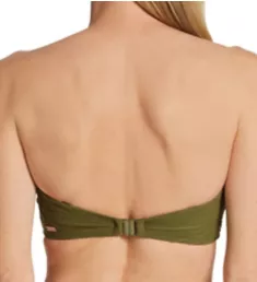 eBeach Waves Underwire Bandeau Bikini Swim Top Olive 30D