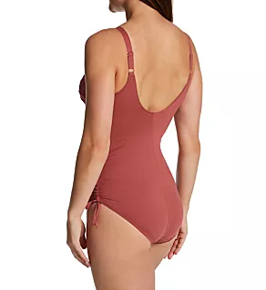 Beach Waves Underwire Twist Front Swimsuit