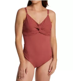 Beach Waves Underwire Twist Front Swimsuit