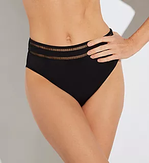 East Hampton High Waist Bikini Brief Swim Bottom Black XL