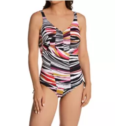 Sanoa Island Underwire V-Neck One-Pc Swimsuit Black 34D