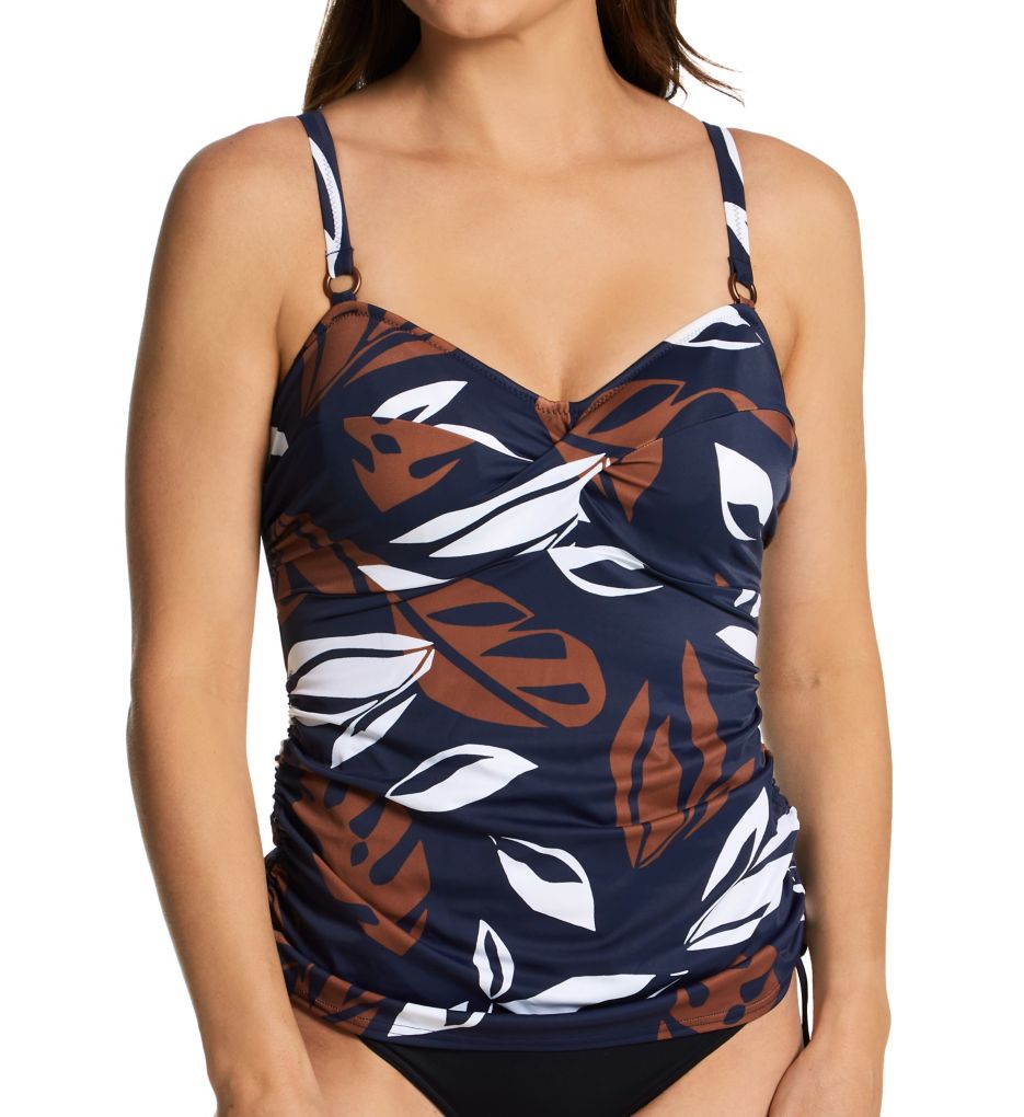 Lake Orta Underwire Twist Front Tankini Swim Top French Navy 36G