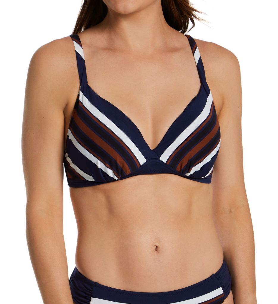 Blue By U Plunge - Striped Bikini Top for Women