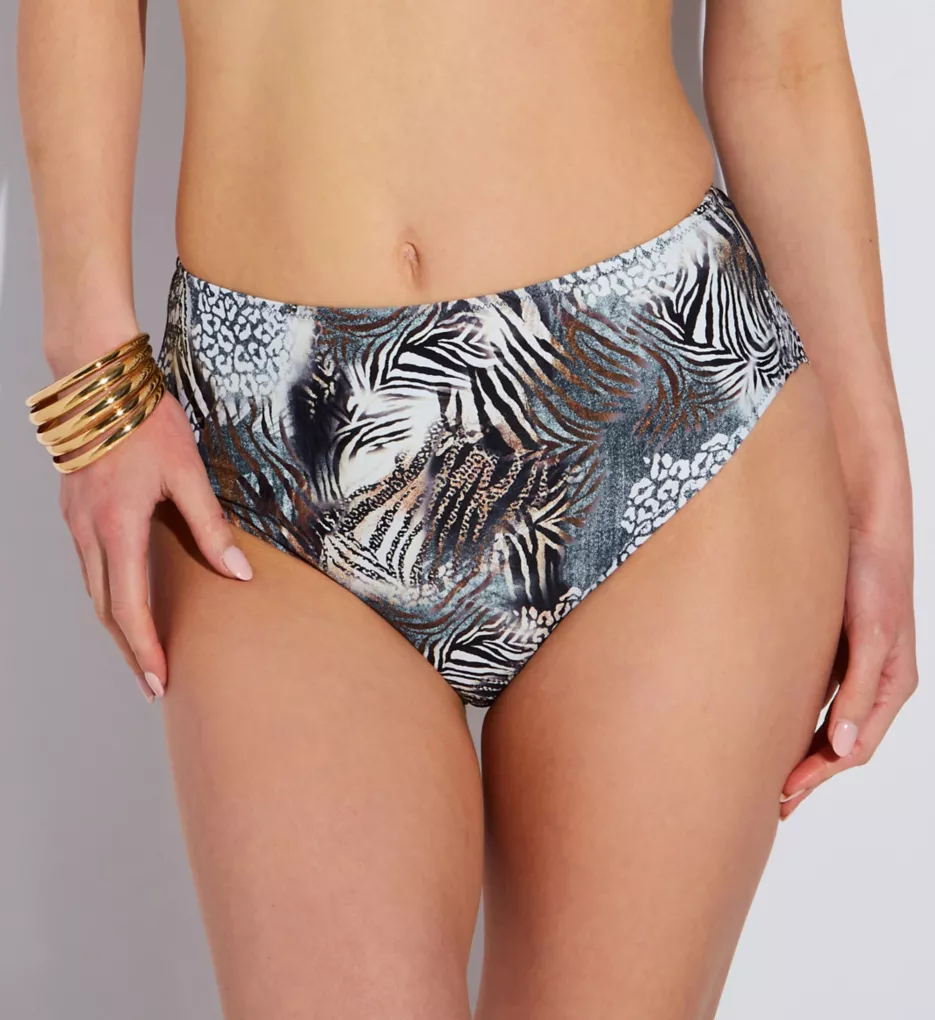 Seraya Sands High Waist Bikini Brief Swim Bottom Monochrome 2X