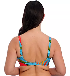 Pichola Underwire Gathered Full Cup Bikini Top Aqua 34E