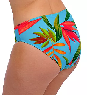 Pichola Mid Rise Bikini Brief Swim Bottom Aqua 2X