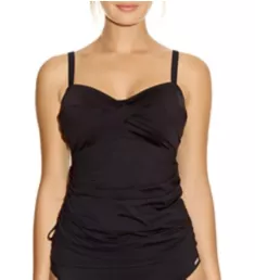 Versailles Underwire Control Tankini Swim Top Black 32D