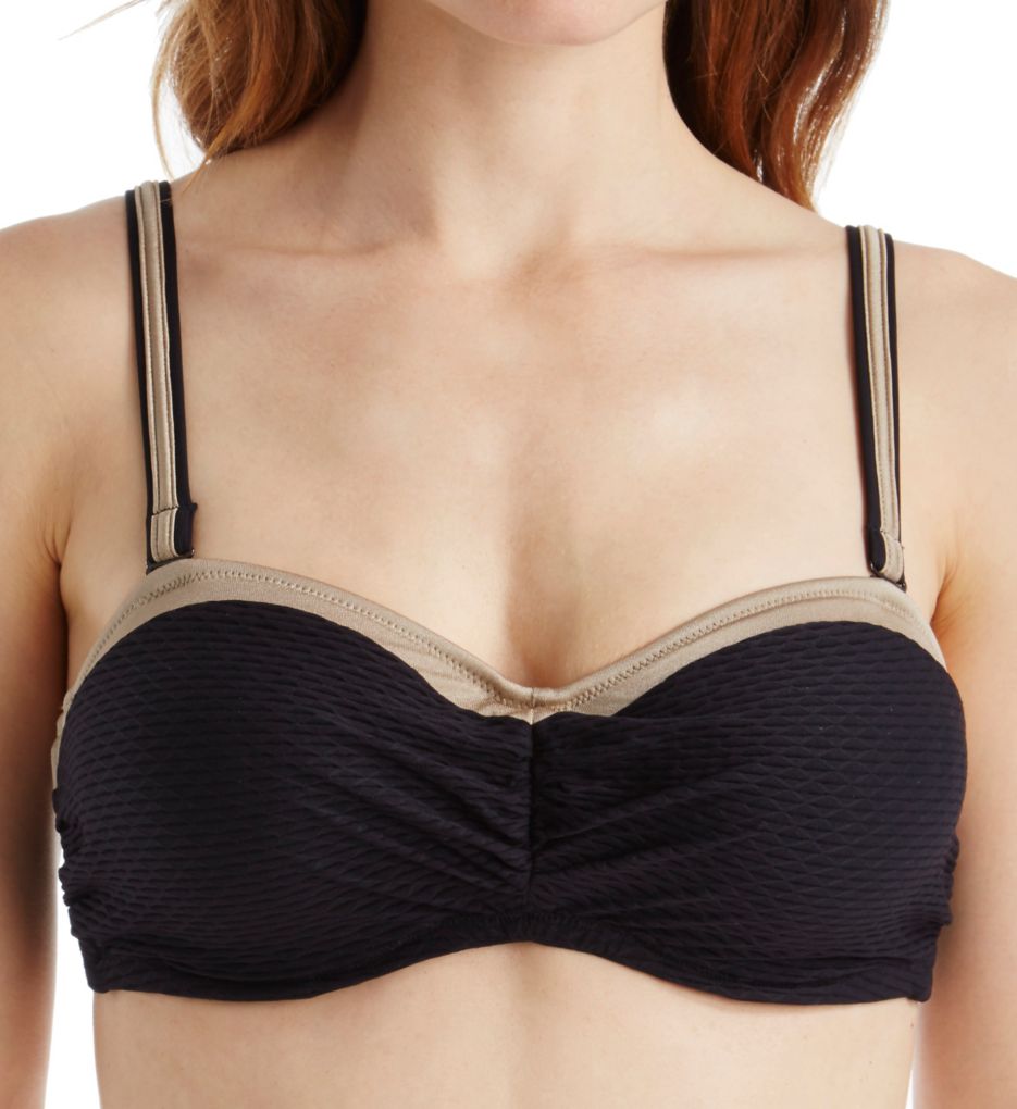 Monaco Underwire Gathered Convertible Swim Top-fs