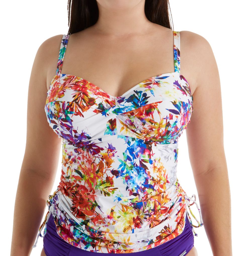 Agra Underwire Twist Front Tankini Swim Top-fs