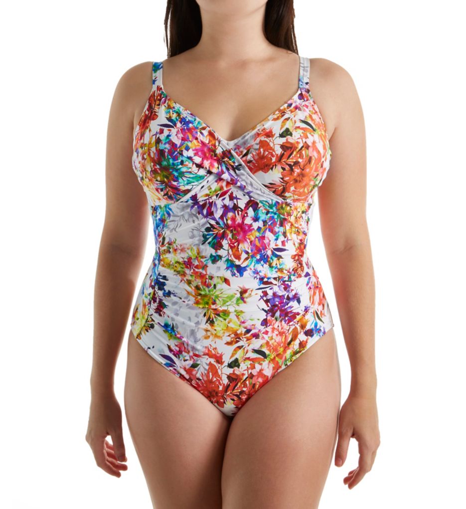 Agra Underwire Cross Front One Piece Swimsuit-fs