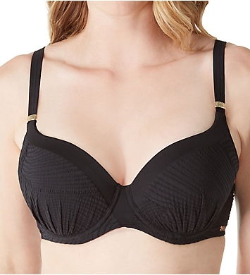 FS6353 *Sizes D-G* Fantasie Ottawa Underwire Moulded Gathered Bikini Top in Black 