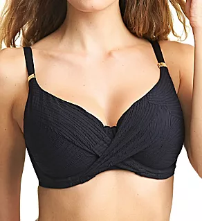 Ottawa Underwire Wrap Full Cup Bikini Swim Top Black 32G