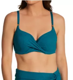 Ottawa Underwire Wrap Full Cup Bikini Swim Top Petrol 32D